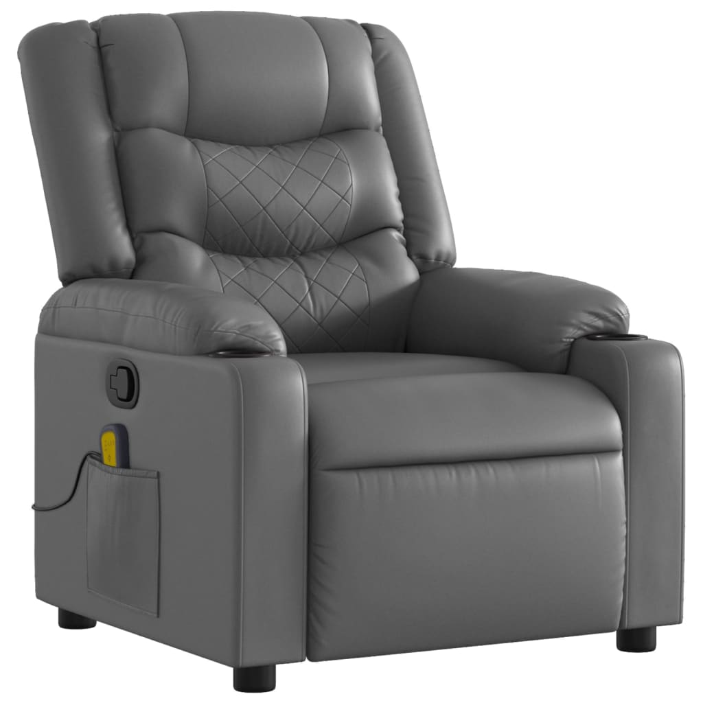 Massage-Relaxsessel, Kunstleder, Schwarz