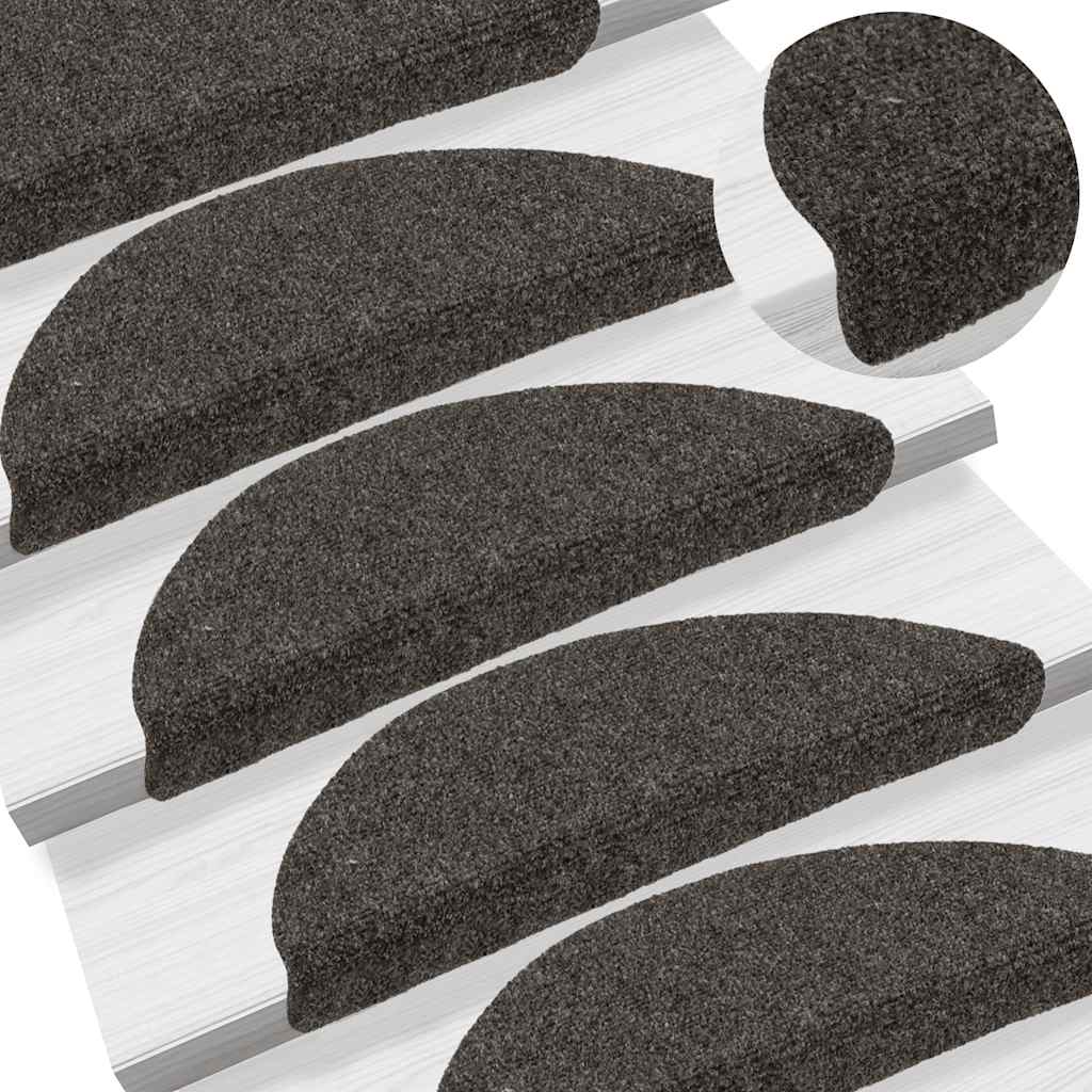 Stufenmatten Selbstklebend 15 Stk. 56x17x3 cm Hellbraun Halbrund
