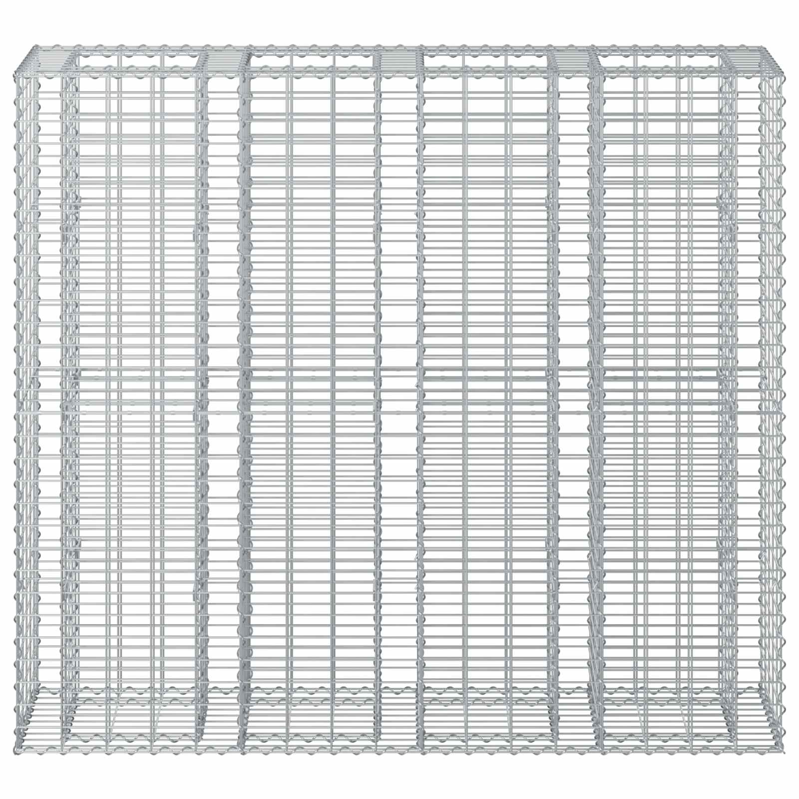 Gabionen Hochbeet 2 pcs Silber 260 x 60 x 55 cm