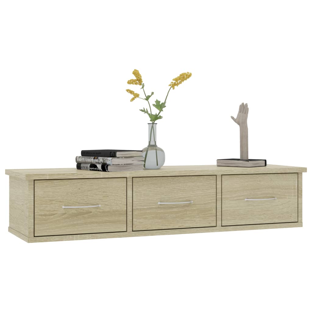 Wand-Schubladenregal Weiß 60x26x18,5 cm Holzwerkstoff