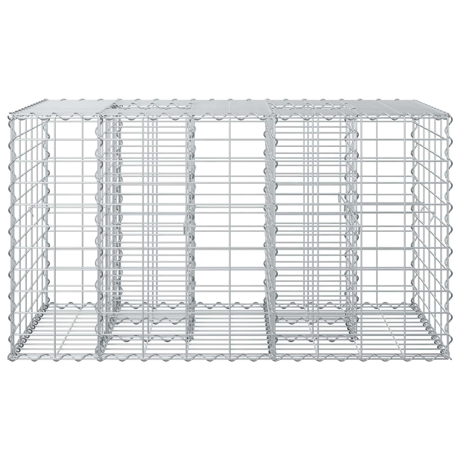 Gabionen Hochbeet 2 pcs Silber 260 x 60 x 55 cm
