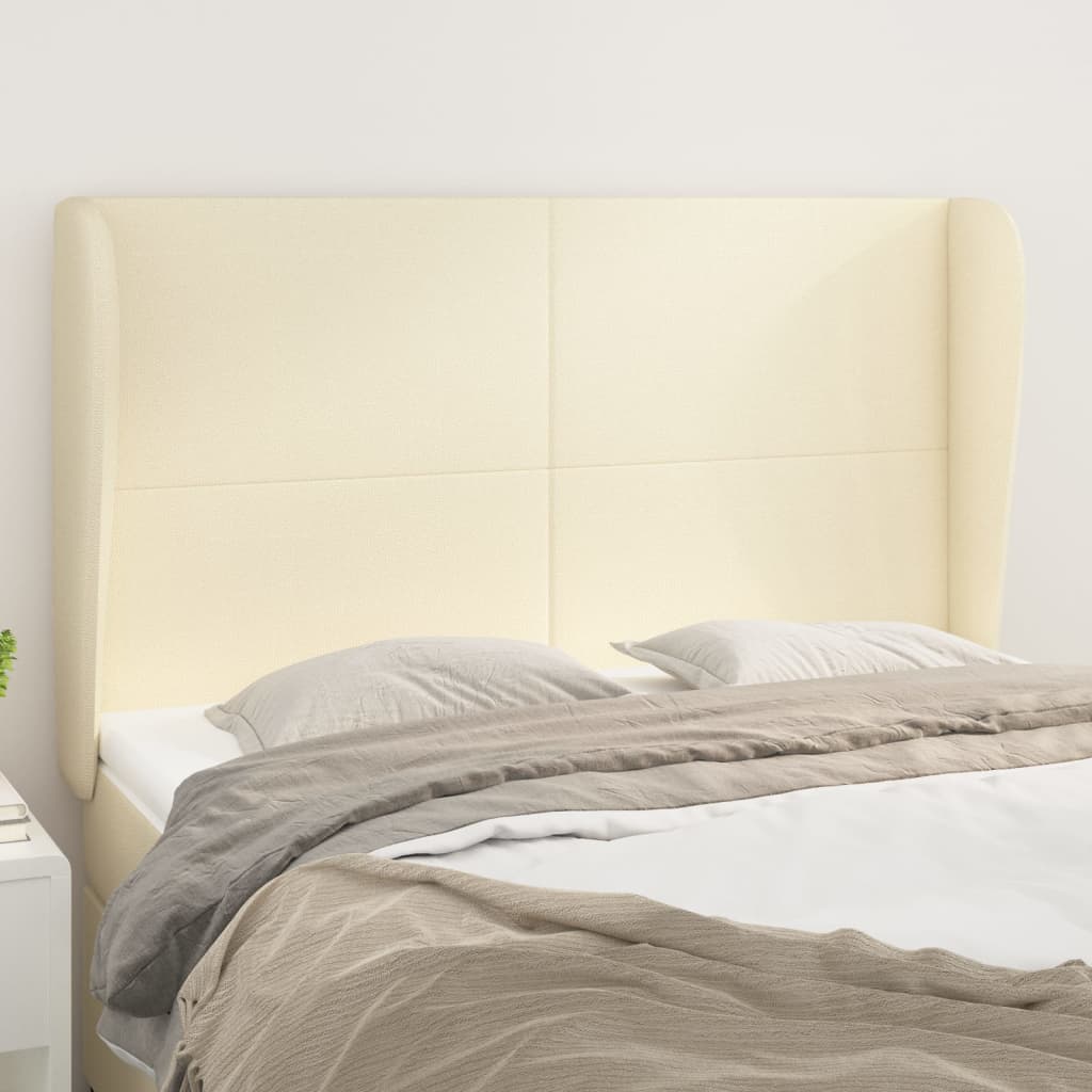 Kopfteil mit Ohren Creme 83x23x78/88 cm Kunstleder