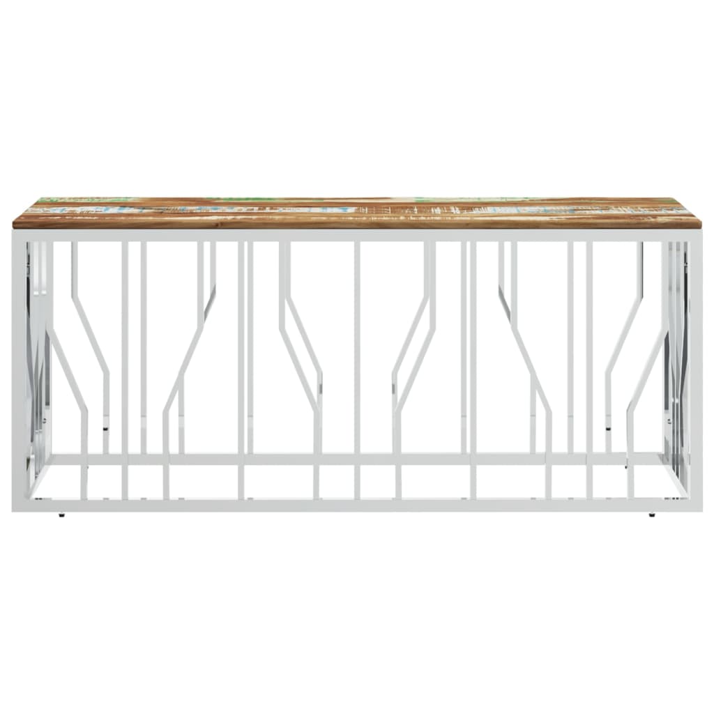 Couchtisch 110x45x45 cm Edelstahl und Glas