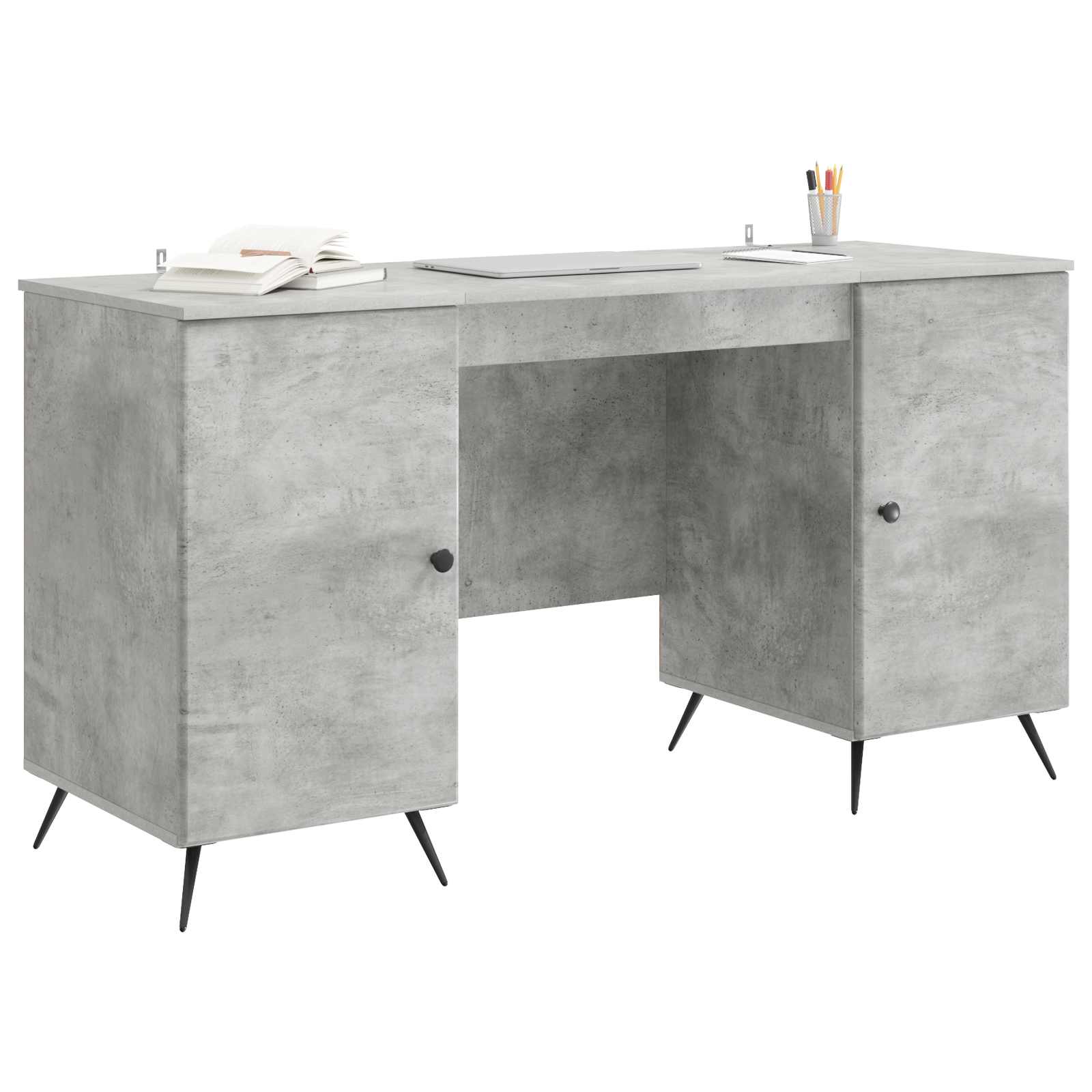 Schreibtisch mit Regal Schwarz 142,5 x 50 x 75 cm Holzwerkstoff