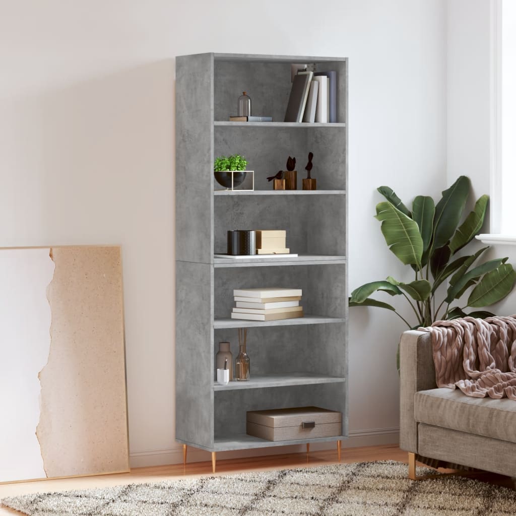 Highboard Hochglanz-Weiß 69,5x34x180 cm Holzwerkstoff
