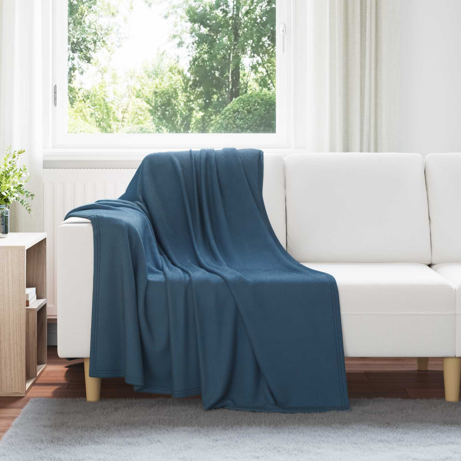 Überwurfdecke Beige 170 x 130 cm Fleece