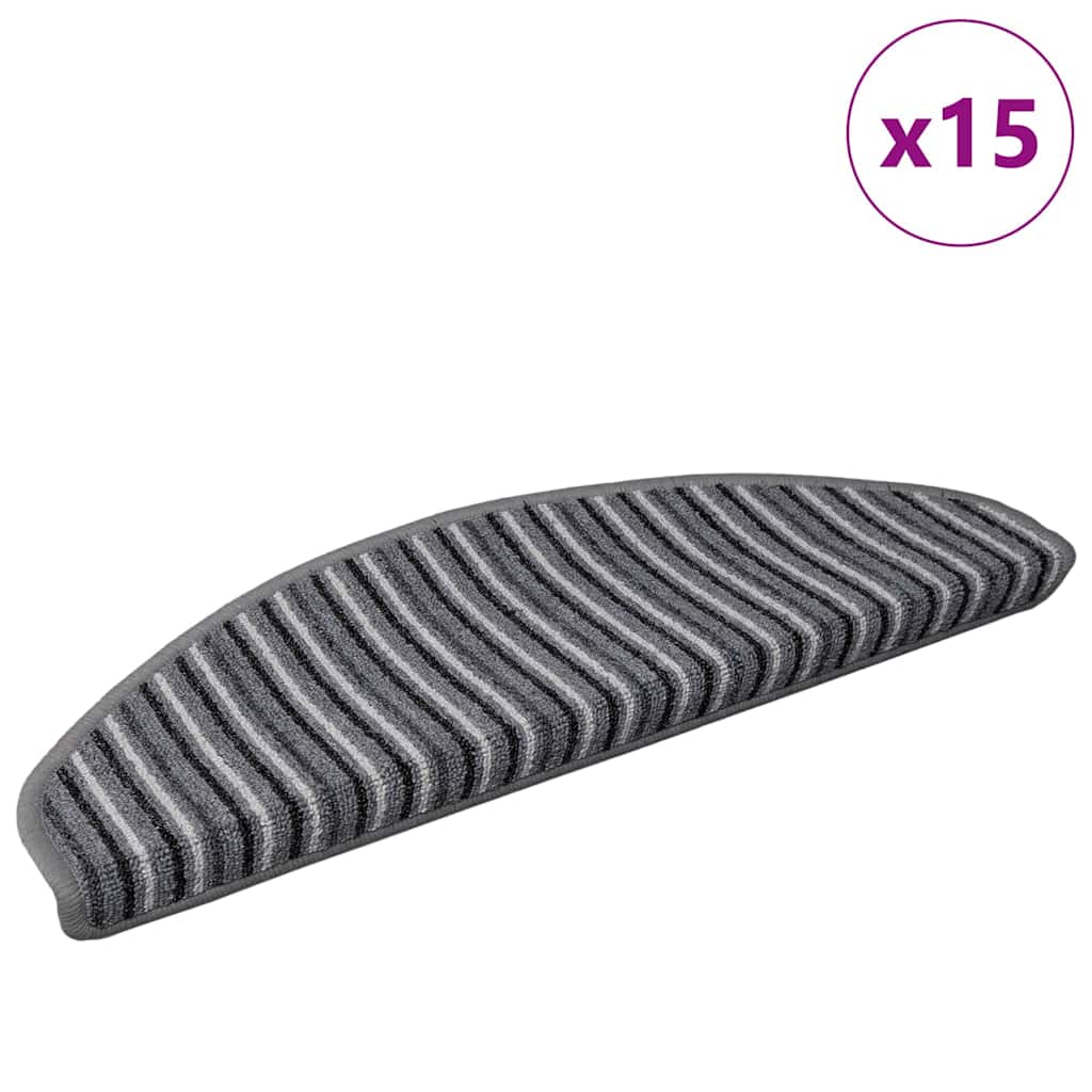 Selbstklebende Treppenschoner 15 pcs Anthrazit 56 x 17 x 3 cm