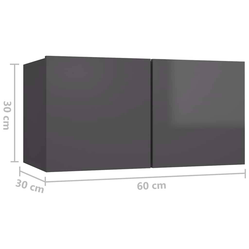 4-tlg. TV-Schrank-Set Weiß Holzwerkstoff
