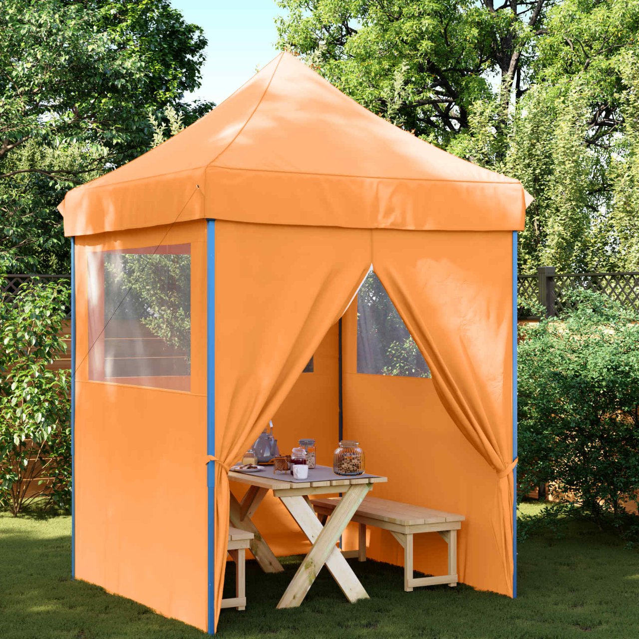 Partyzelt Faltbar Pop-Up Schwarz 200x200x306 cm