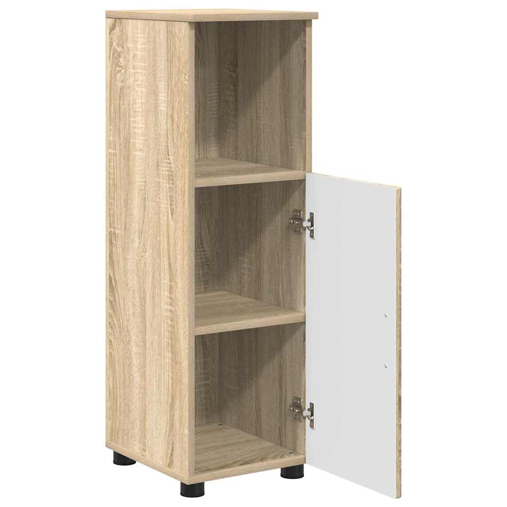 Badezimmermöbel-Set mit Tür 3 pcs Weiß Holzwerkstoff & Metall
