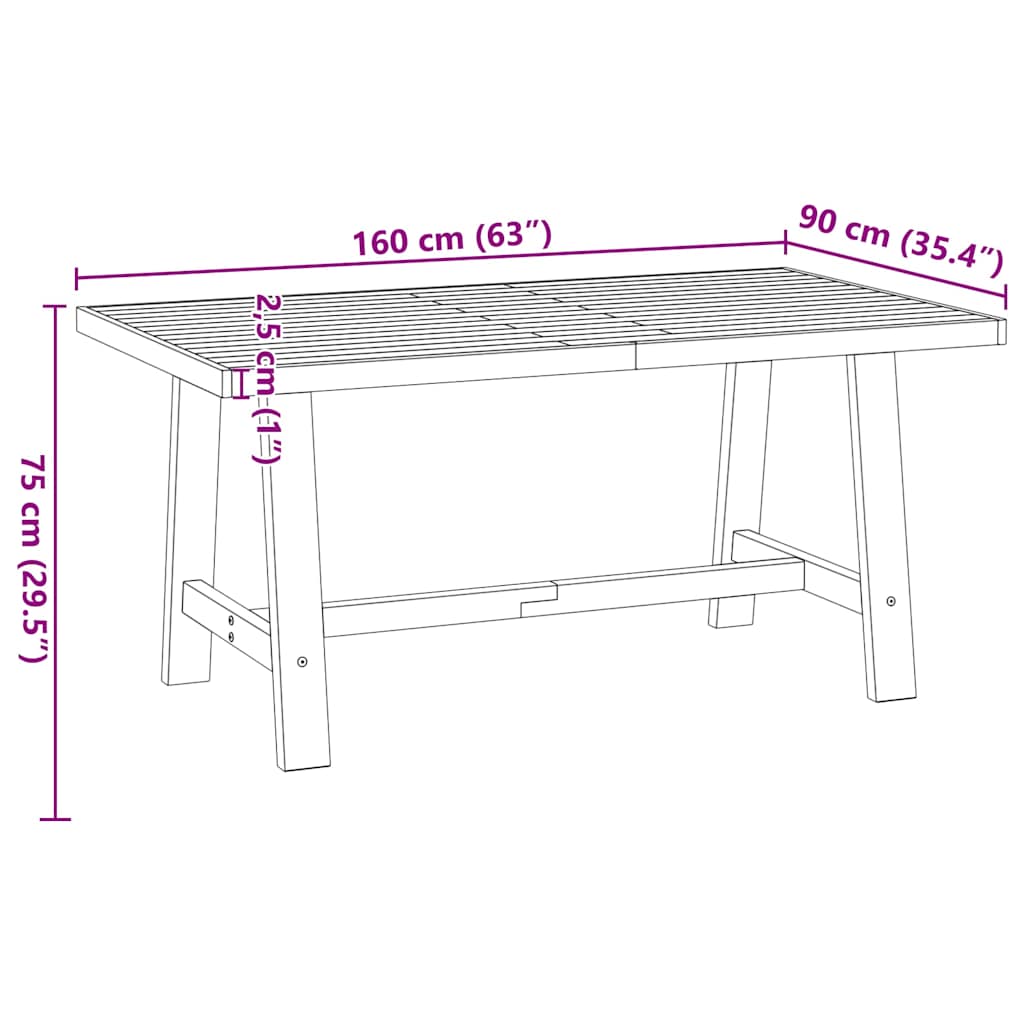 Esstisch NOAIN U-Form-Beine 180x90x75 cm Massivholz Kiefer