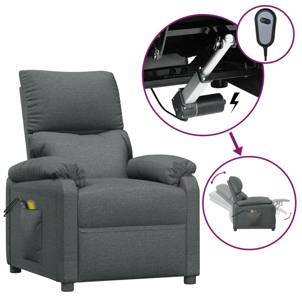 Massagesessel Elektrisch Schwarz Stoff