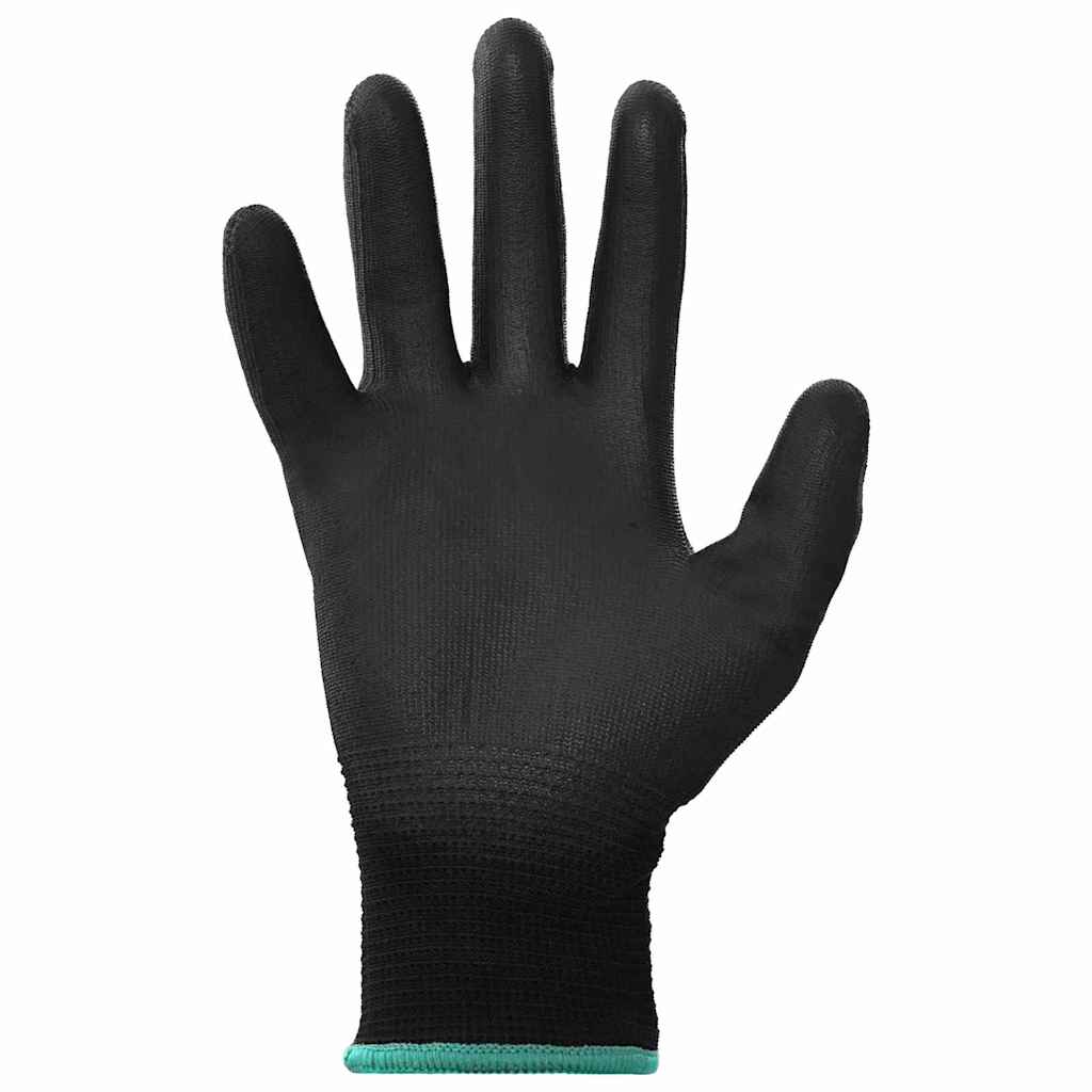 Arbeitshandschuhe 12 pcs Schwarz 7 / S Polyester