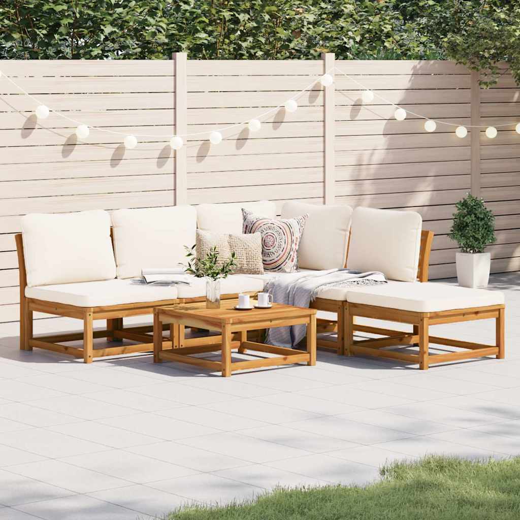 4-tlg. Garten-Lounge-Set mit Kissen Massivholz Akazie