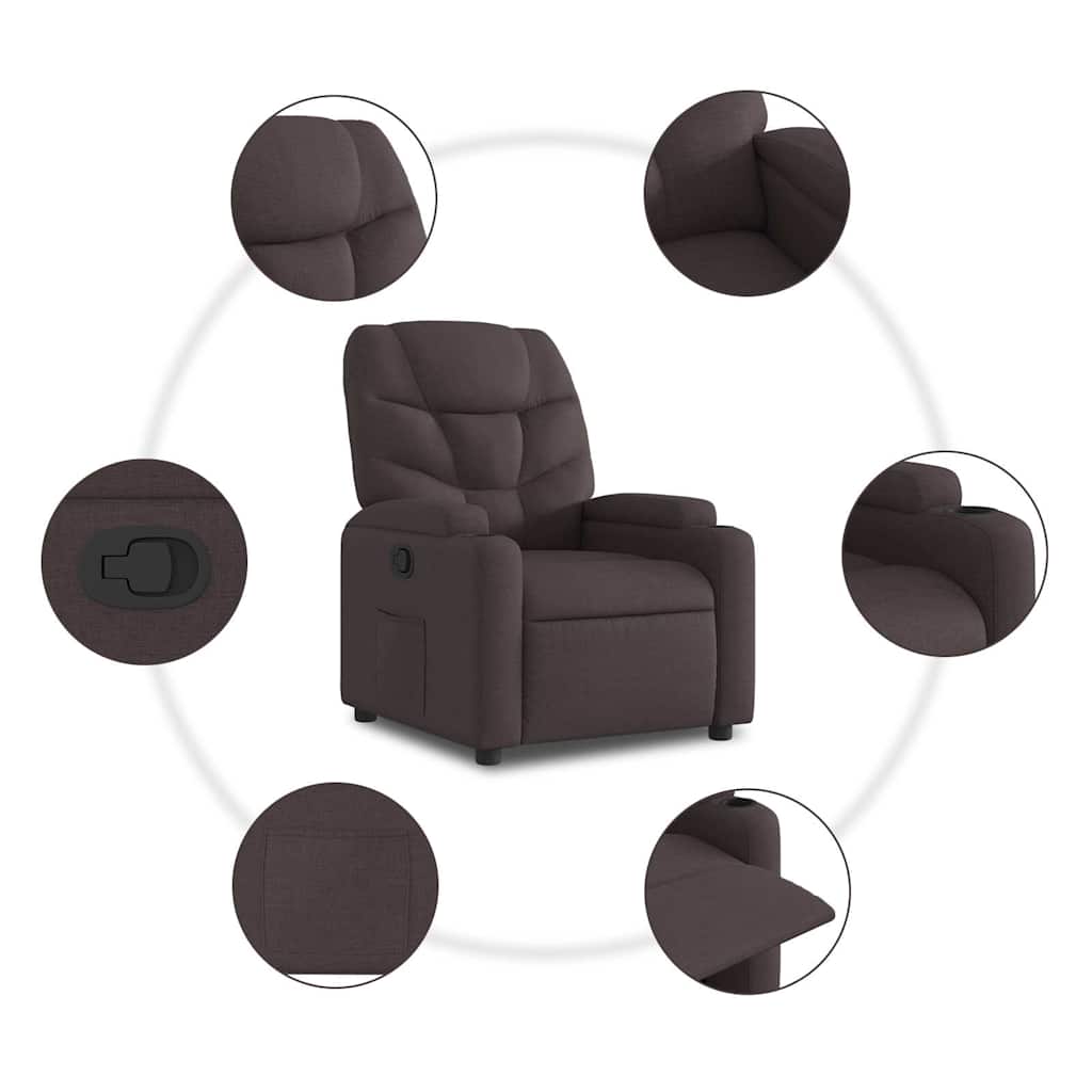 Relaxsessel Elektrisch Dunkelgrau Stoff