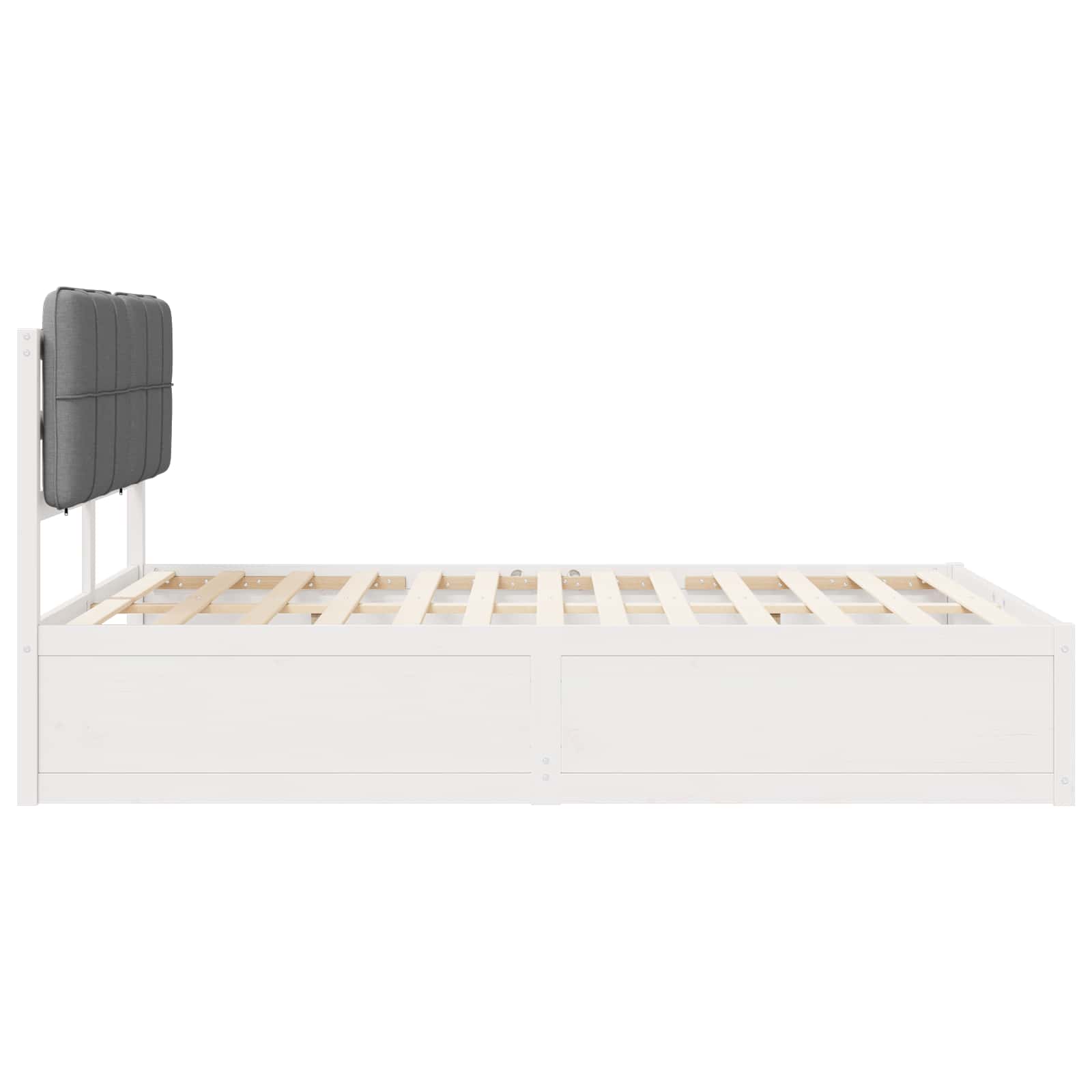 Bettgestell mit gepolstertem Kopfteil Hellgrau 200 x 200 cm
