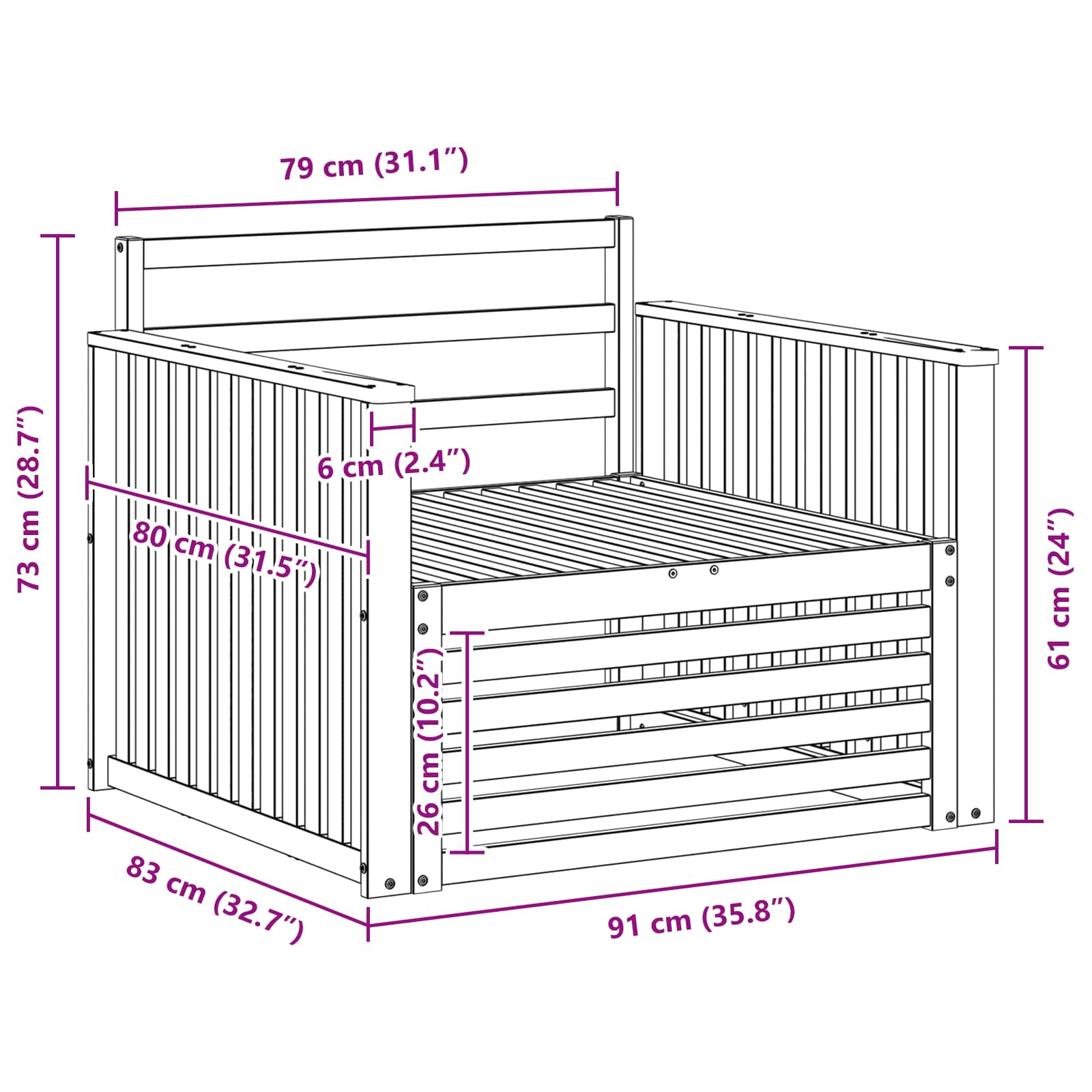 2 Stück Outdoor-Sofa Natur