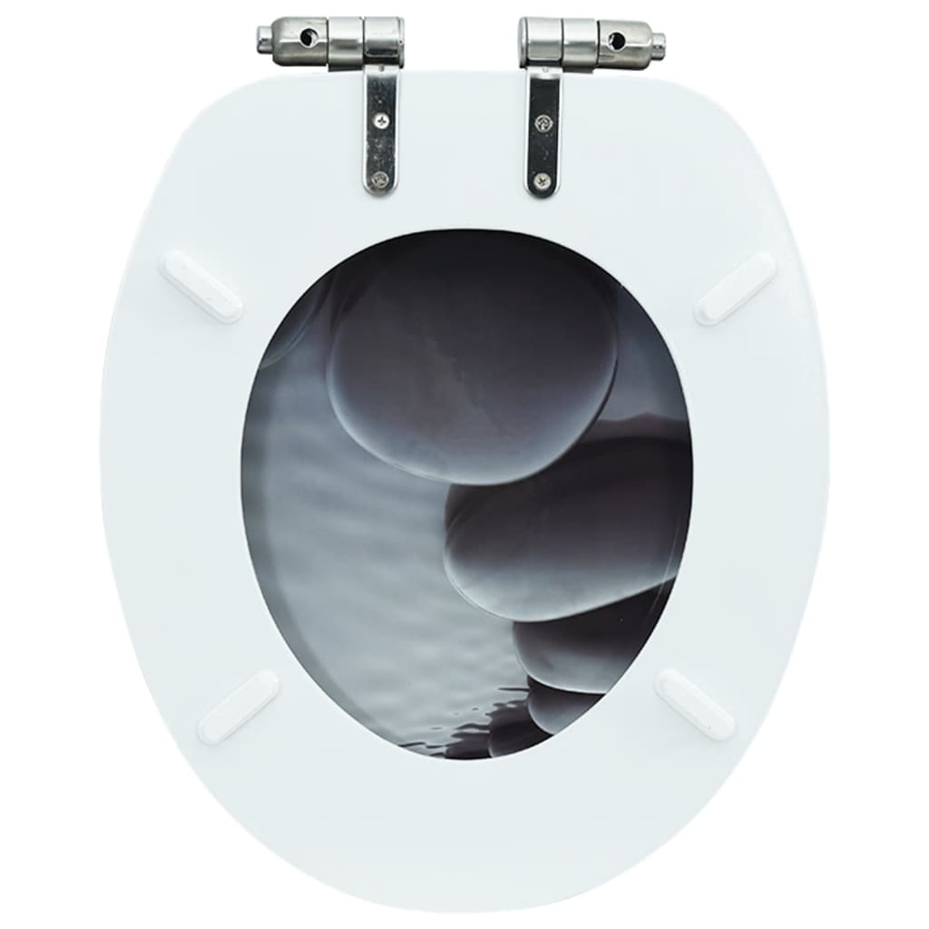 Toilettensitz MDF Deckel mit Absenkautomatik Design Weiß
