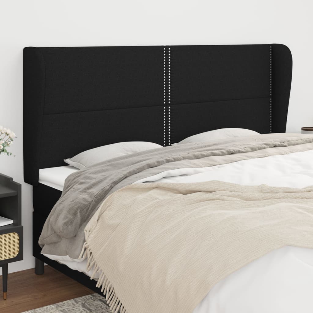 Kopfteil mit Ohren Dunkelgrau 83x23x78/88 cm Stoff