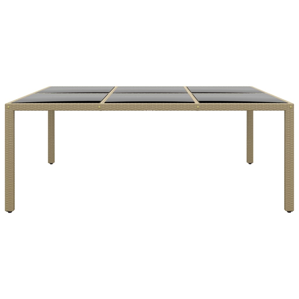 Gartentisch 200x150x75 cm Hartglas und Poly Rattan Grau