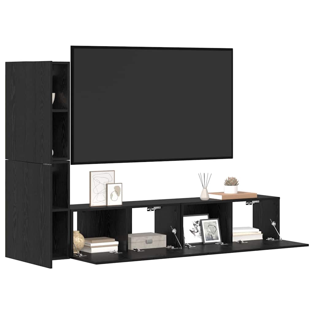 4-tlg. TV-Schrank-Set Weiß Holzwerkstoff