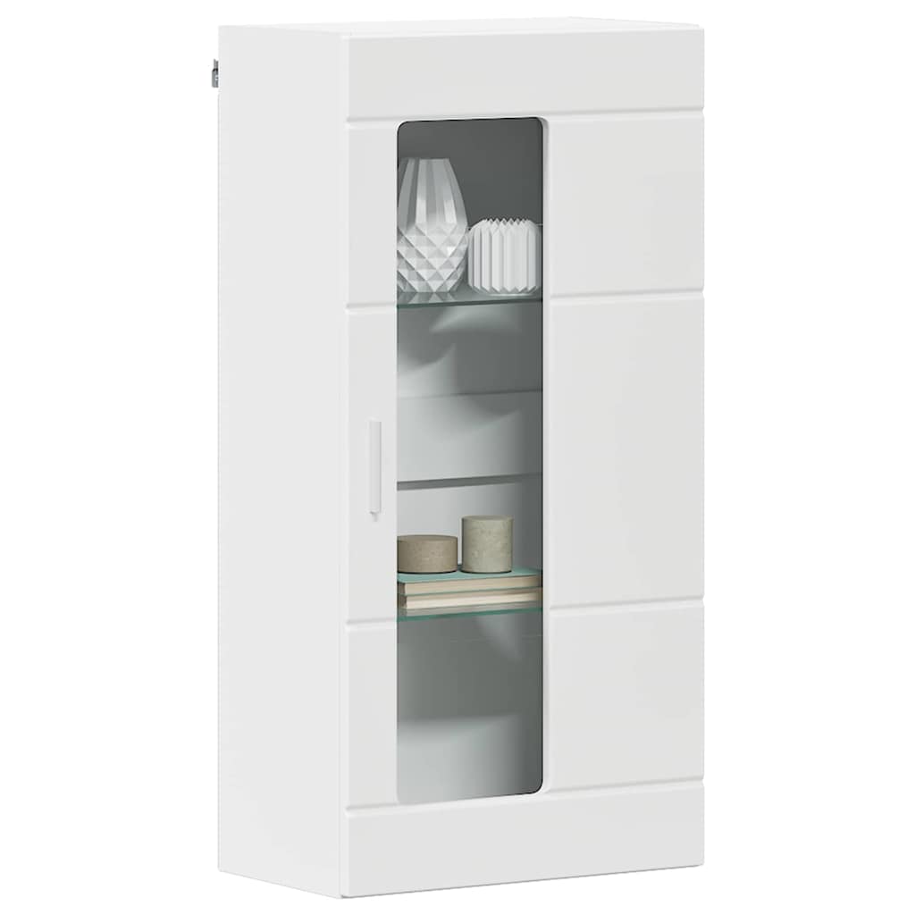 Highboard mit Regal FLORIN Weiß 60 x 35 x 182 cm Holzwerkstoff
