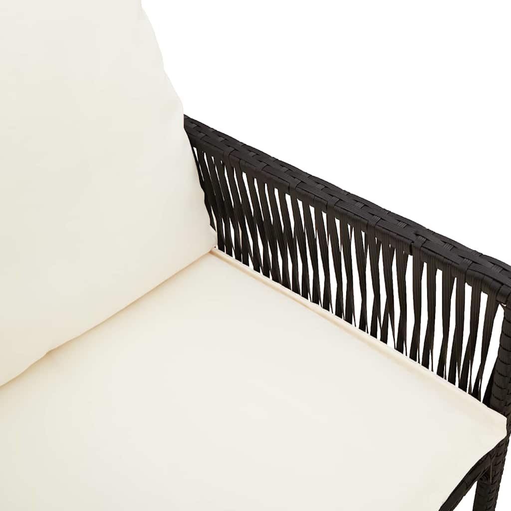 Garten-Barhocker 2 Stk. Schwarz Poly Rattan
