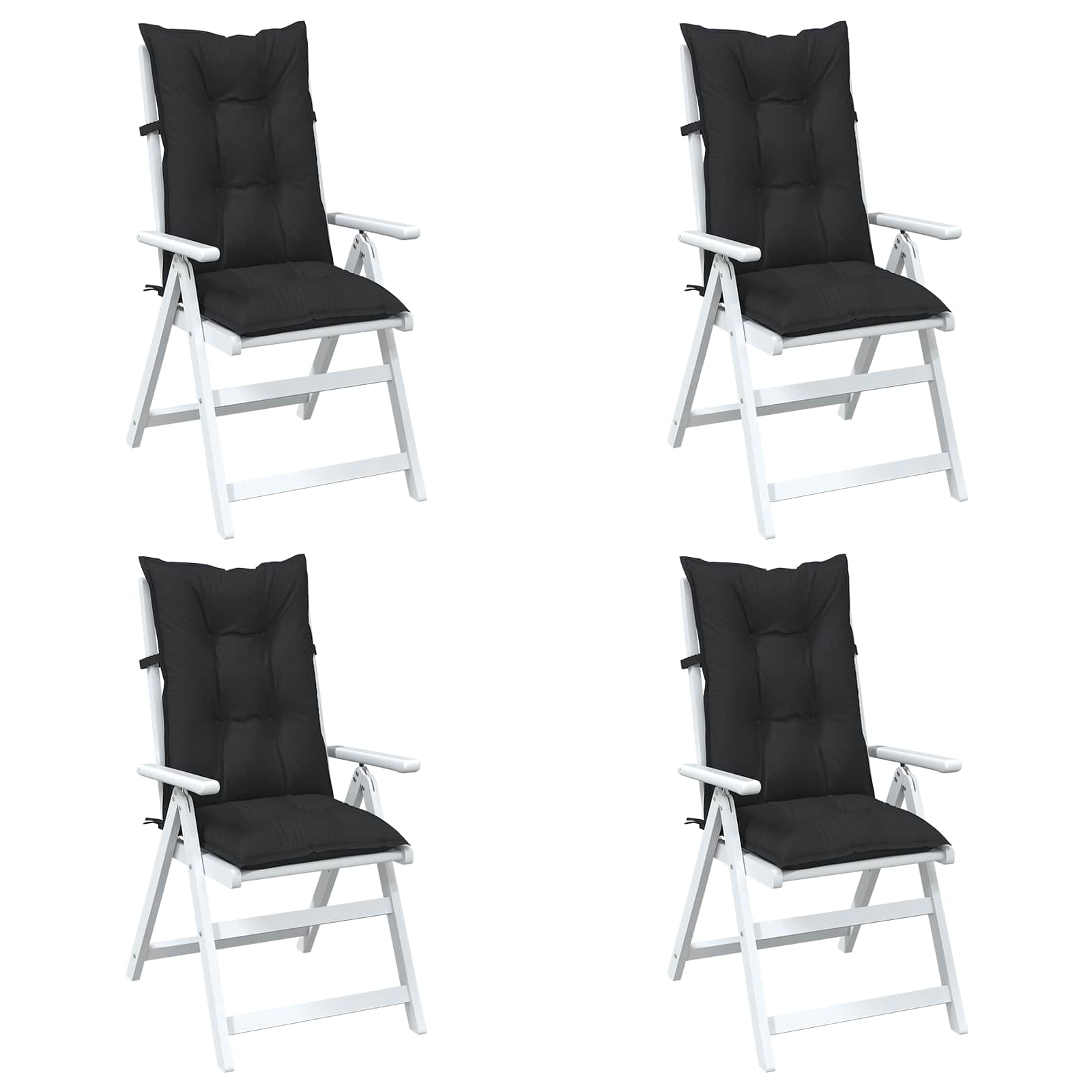Hochlehner-Auflagen 2 Stk. Melange Anthrazit 120x50x7cm Stoff