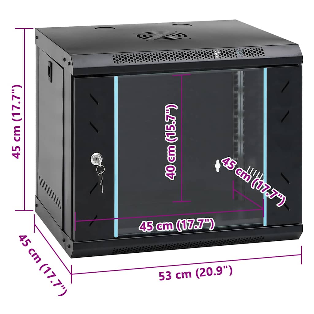 Netzwerkschrank mit Speicher Grau 60 x 45 x 28 cm Stahl