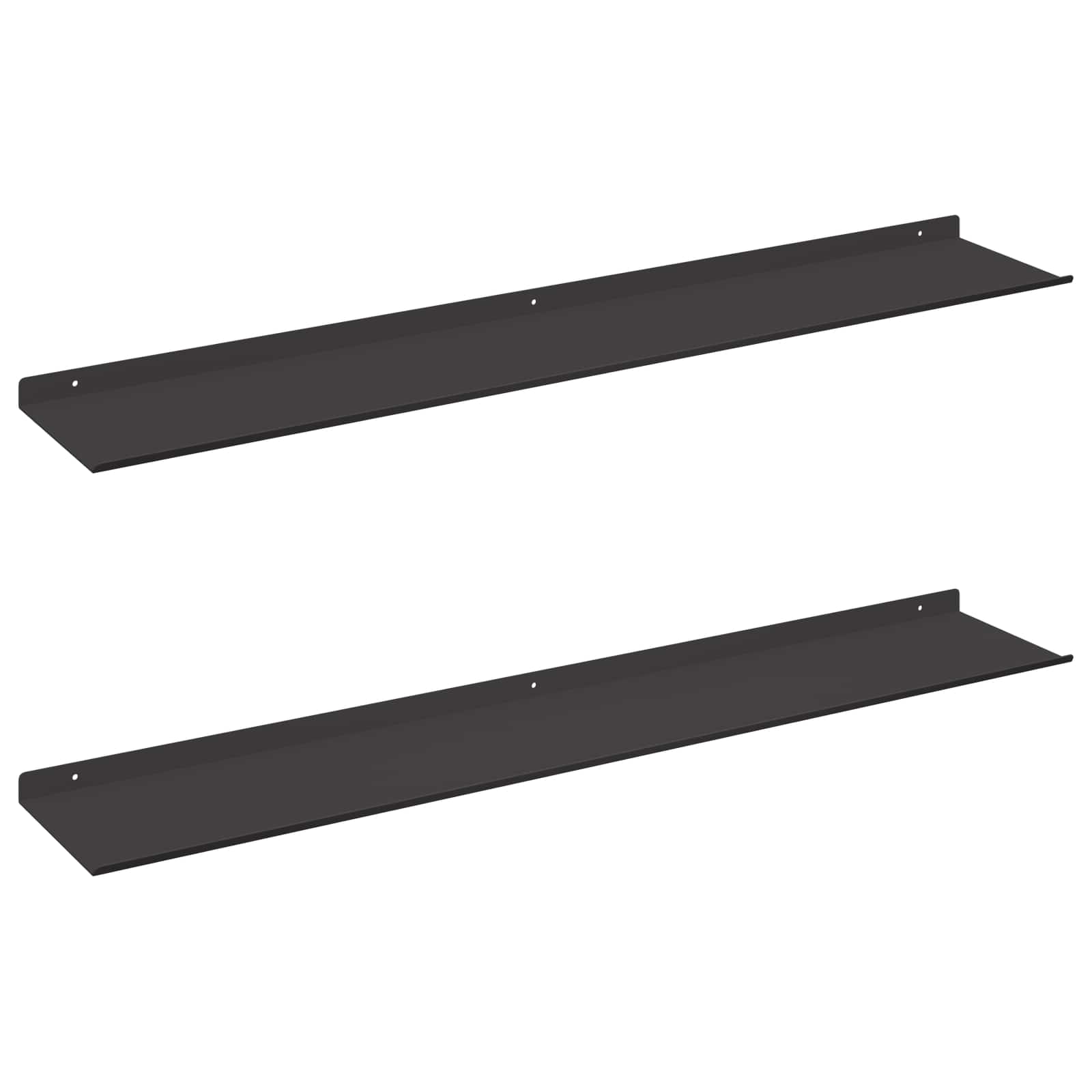 Schwebendes Regal 3 pcs Schwarz 40 x 9 x 2,5 cm Stahl
