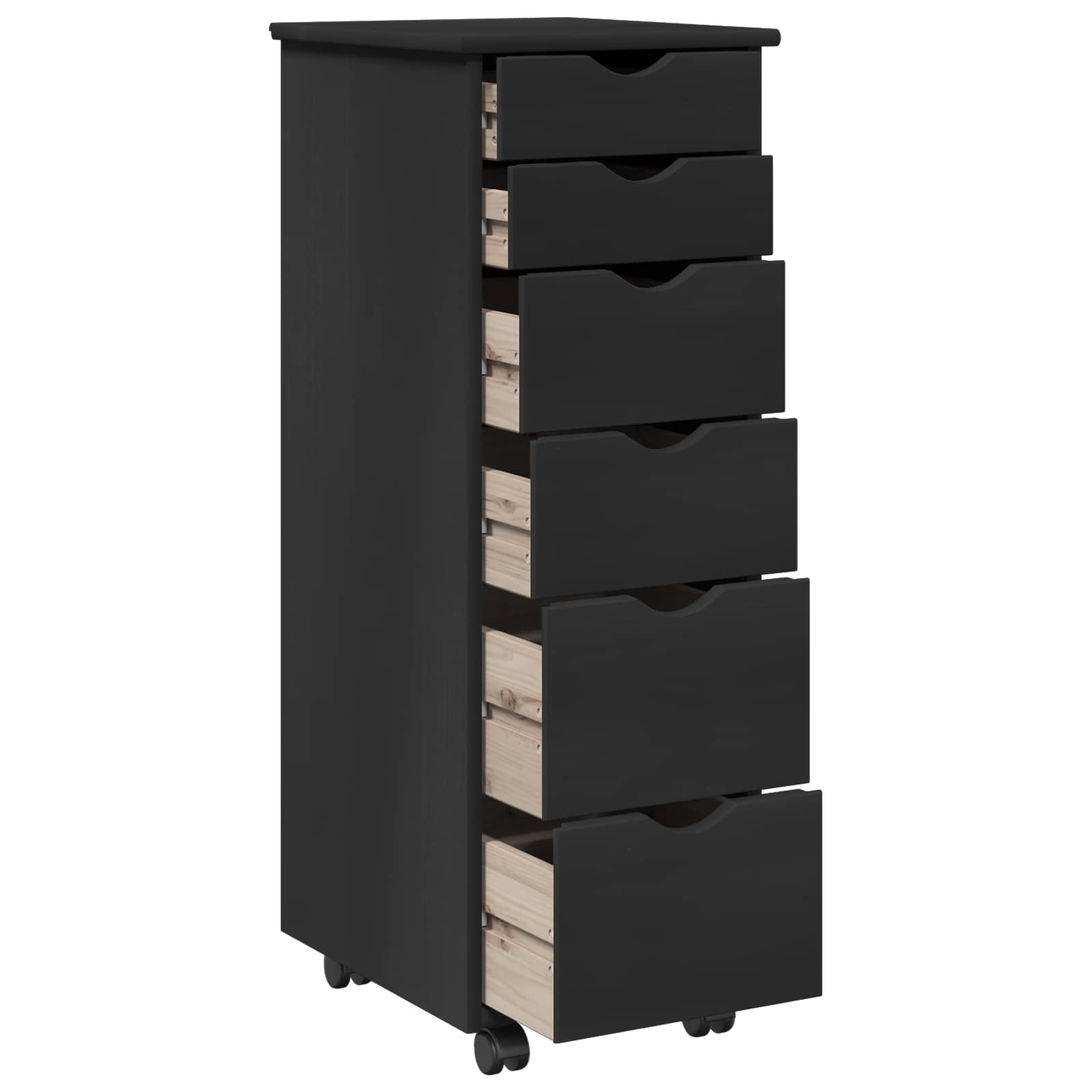 Rollschrank Honigbraun 34 x 39 x 93,5 cm Massivholz Kiefer