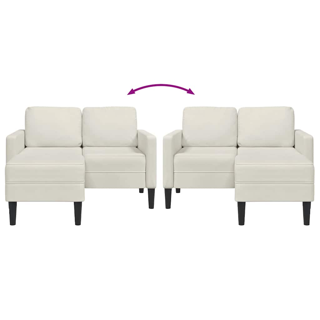 2-Sitzer-Sofa mit Chaiselongue L-Form Blau 125 cm Samt