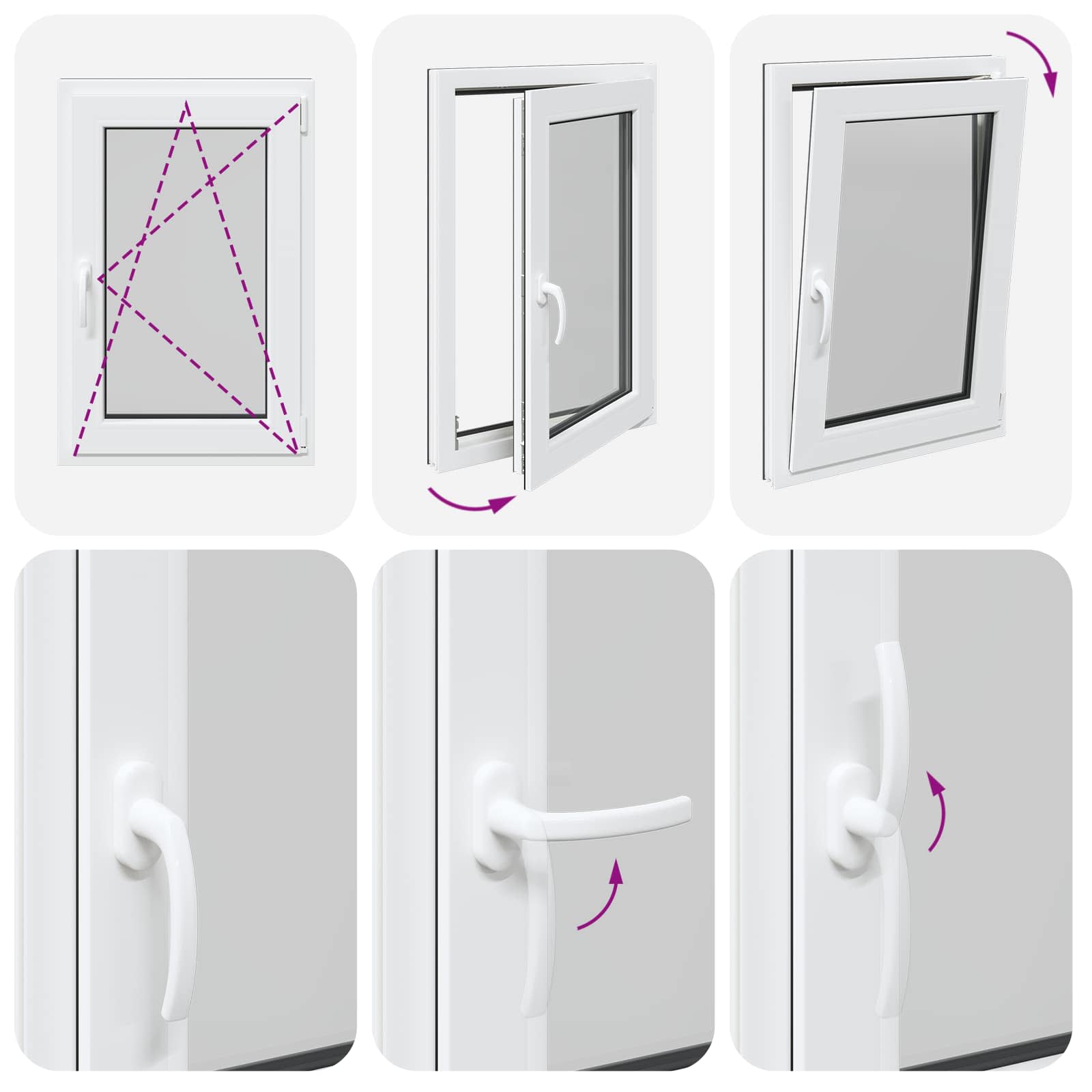Kellerfenster RISOR 50 x 50 cm PVC und Glas Weiß