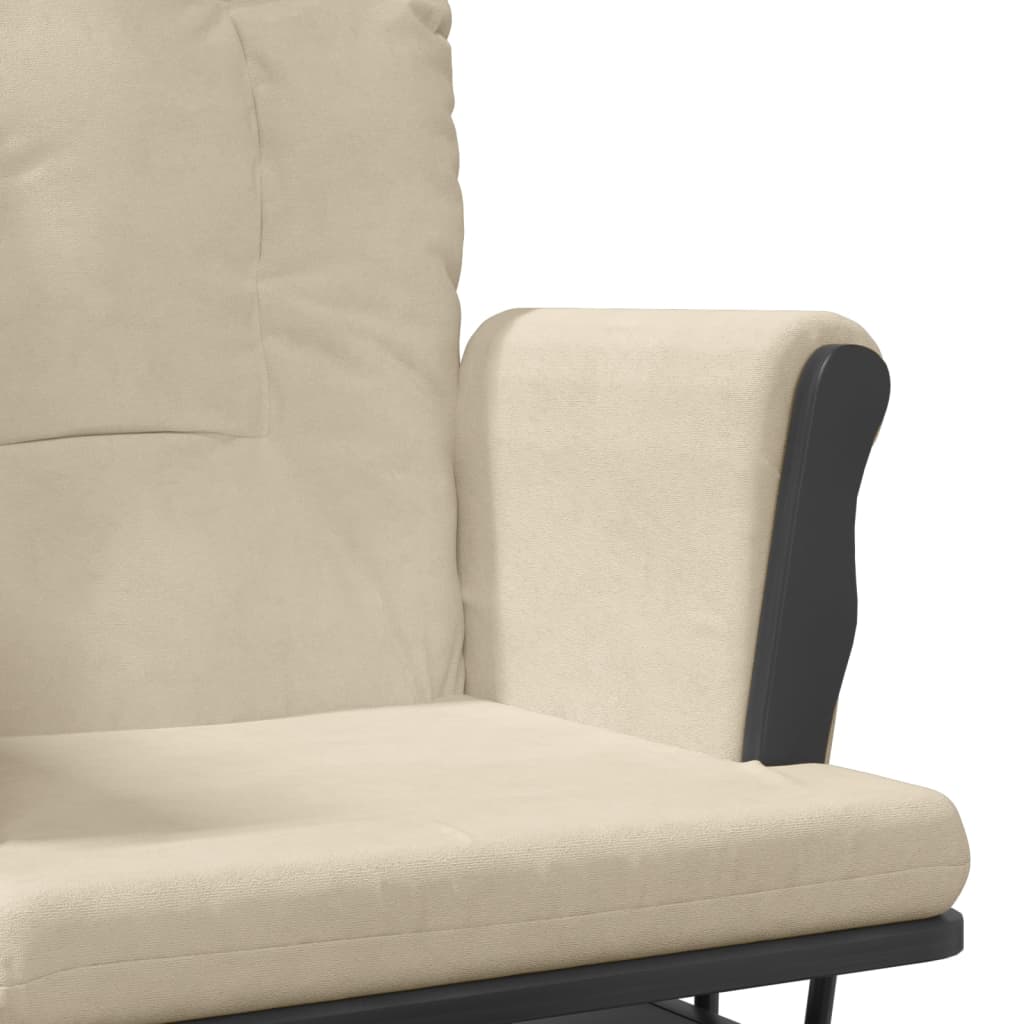 Schaukelsessel mit Hocker Gleitend Dunkelgrau Stoff