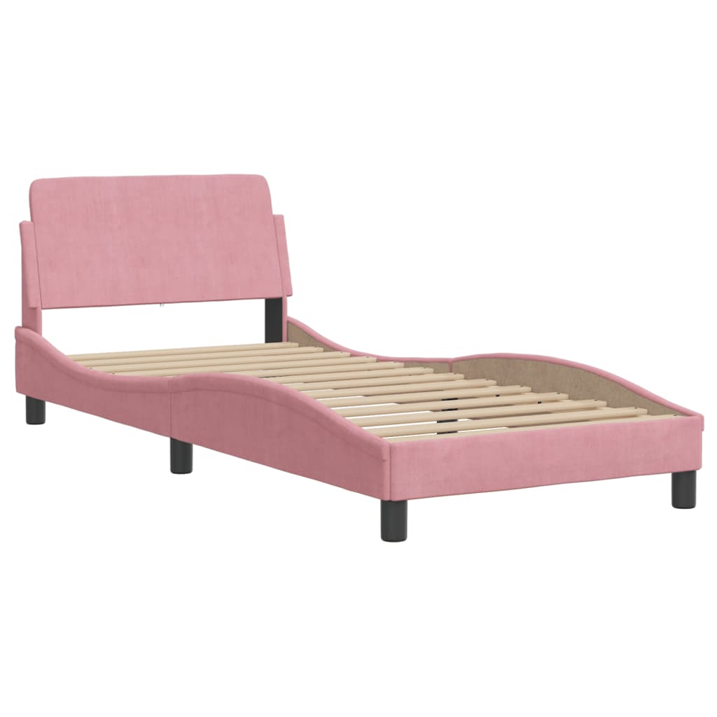 Bett mit Matratze "Dover" Hellgrau 80x200 cm Samt