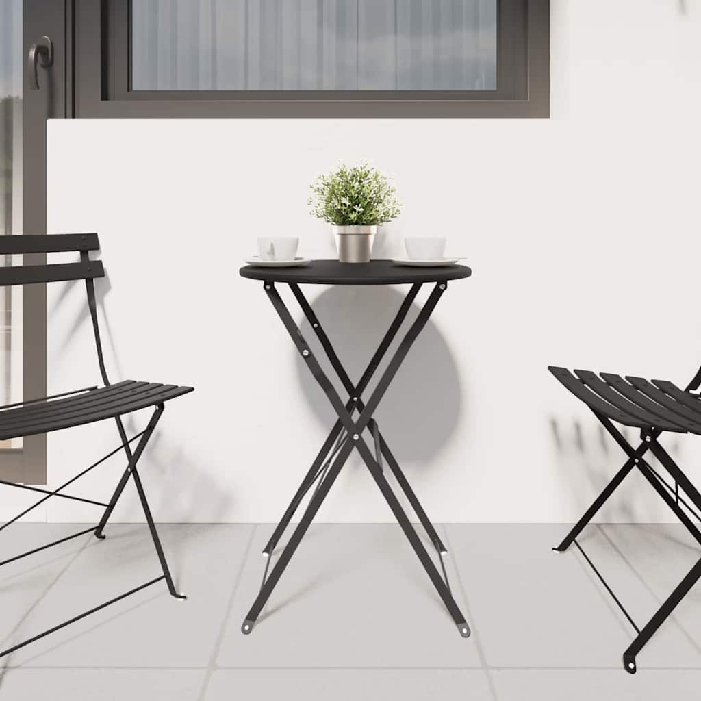 Bistrotisch Weiß Ø 50 x 71 cm Pulverbeschichteter Stahl