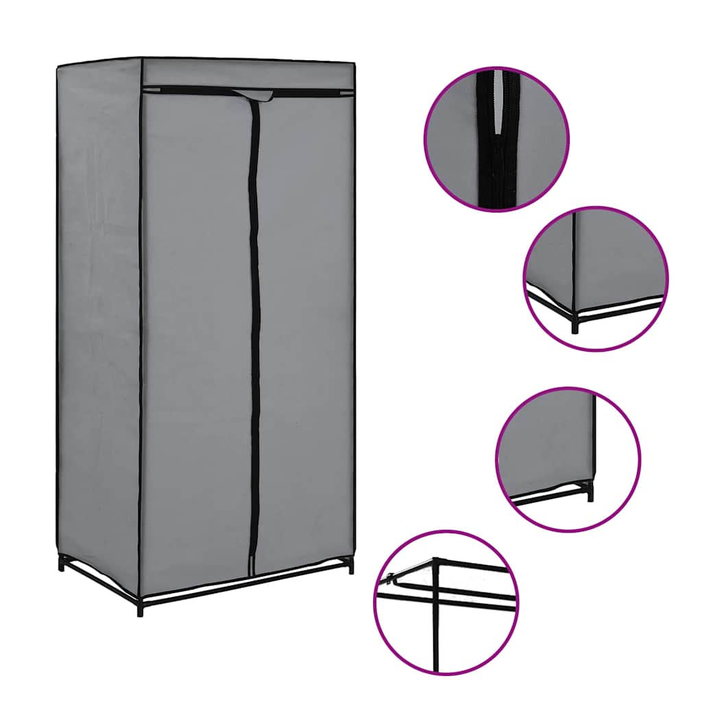 Kleiderschrank Schwarz 75×50×160 cm
