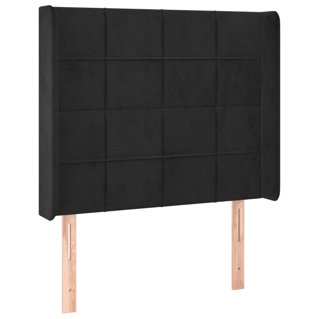 Kopfteil mit Ohren Dunkelblau 93x16x78/88 cm Samt