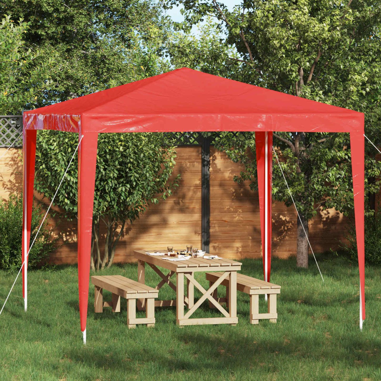 Party-Zelt 200 x 200 x 240 cm Rot PE und Stahl