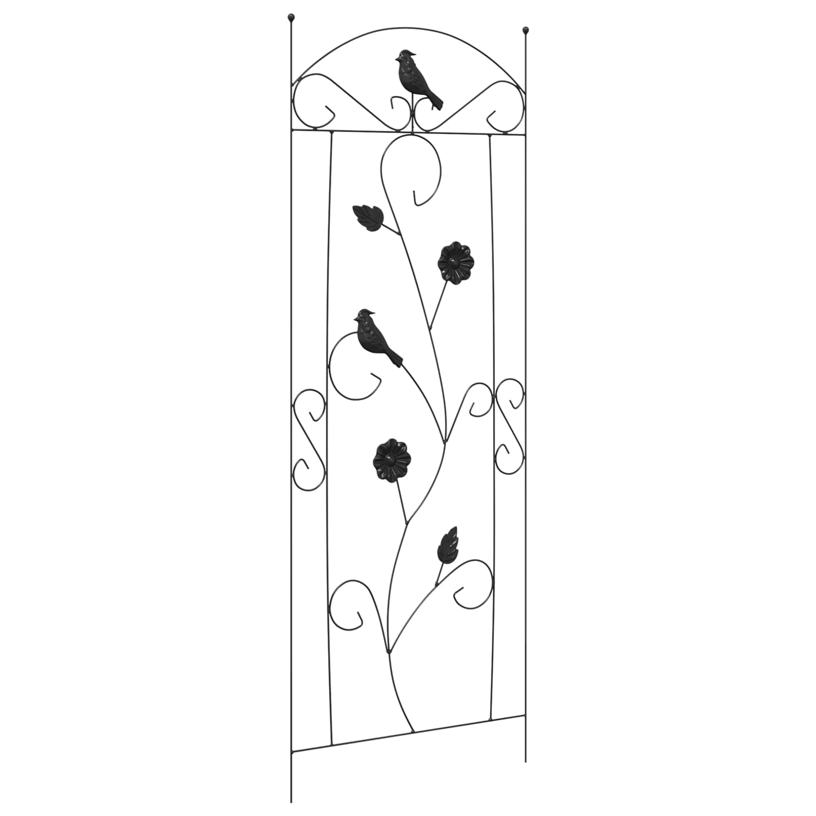 Gartenzaun mit Schloss 3 pcs Schwarz 112 x 39,5 cm Stahl