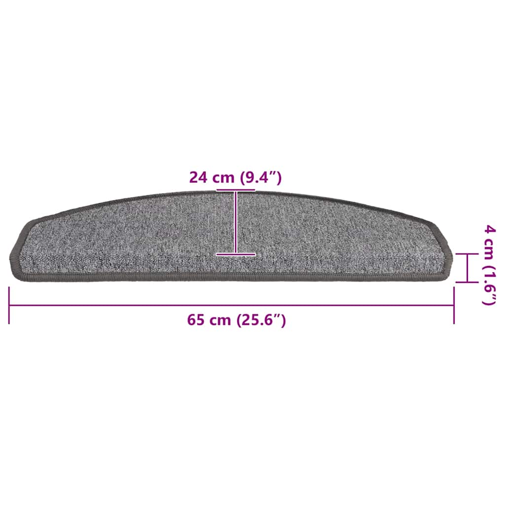Stufenmatten 15 Stk. 56x17x3 cm Anthrazit Halbrund