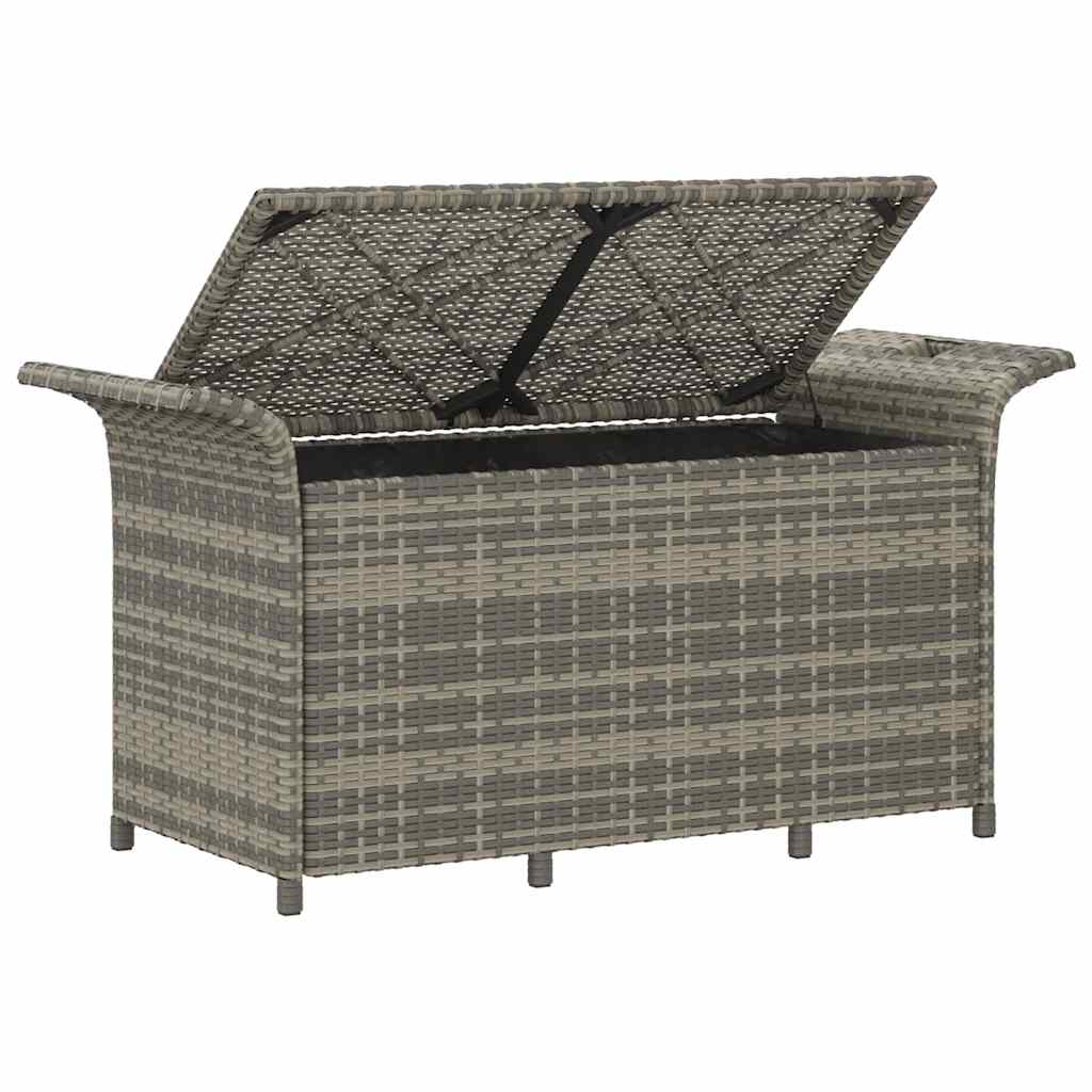 Gartenbank mit Kissen Braun 116x46x57 cm Poly Rattan