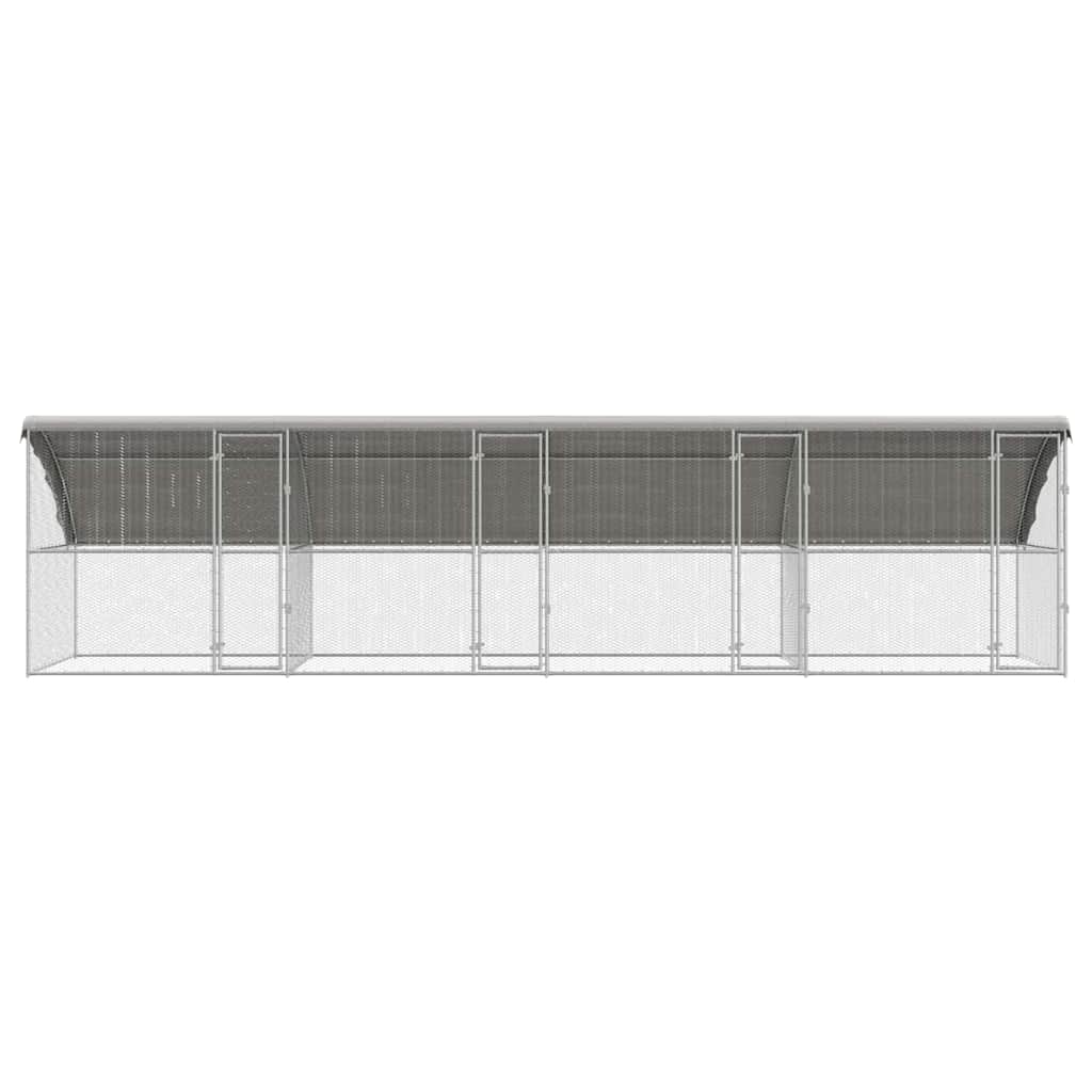 Hühnerkäfig 2 pcs Silber 400 x 200 x 200 cm Verzinkter Stahl