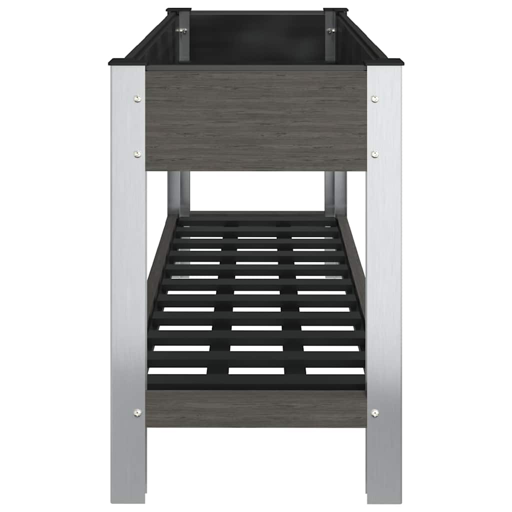 Garten-Hochbeet mit Ablage 50x50x90 cm WPC Grau