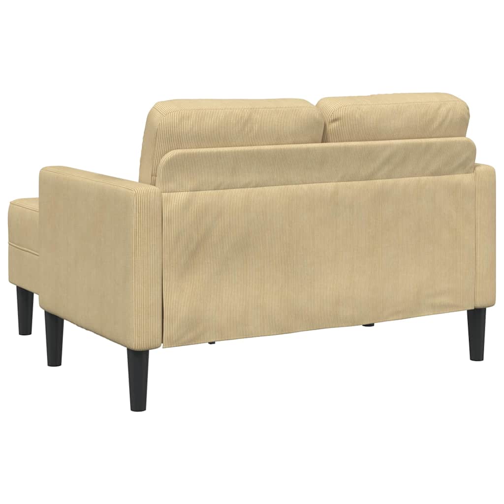 2-Sitzer-Sofa mit Chaiselongue L-Form Hellgrau 125 cm Leinen