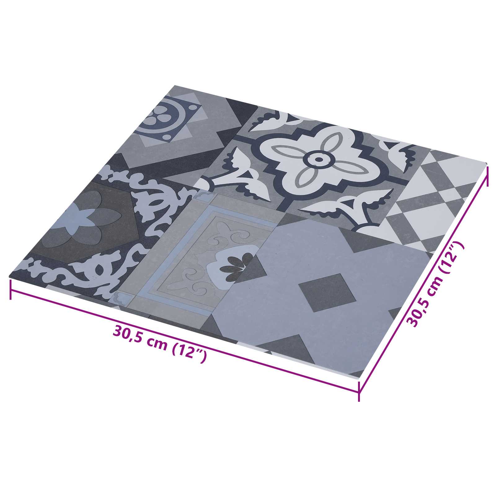 Selbstklebende Bodenplanken 30,5 x 30,5 cm 20 pcs PVC Betongrau