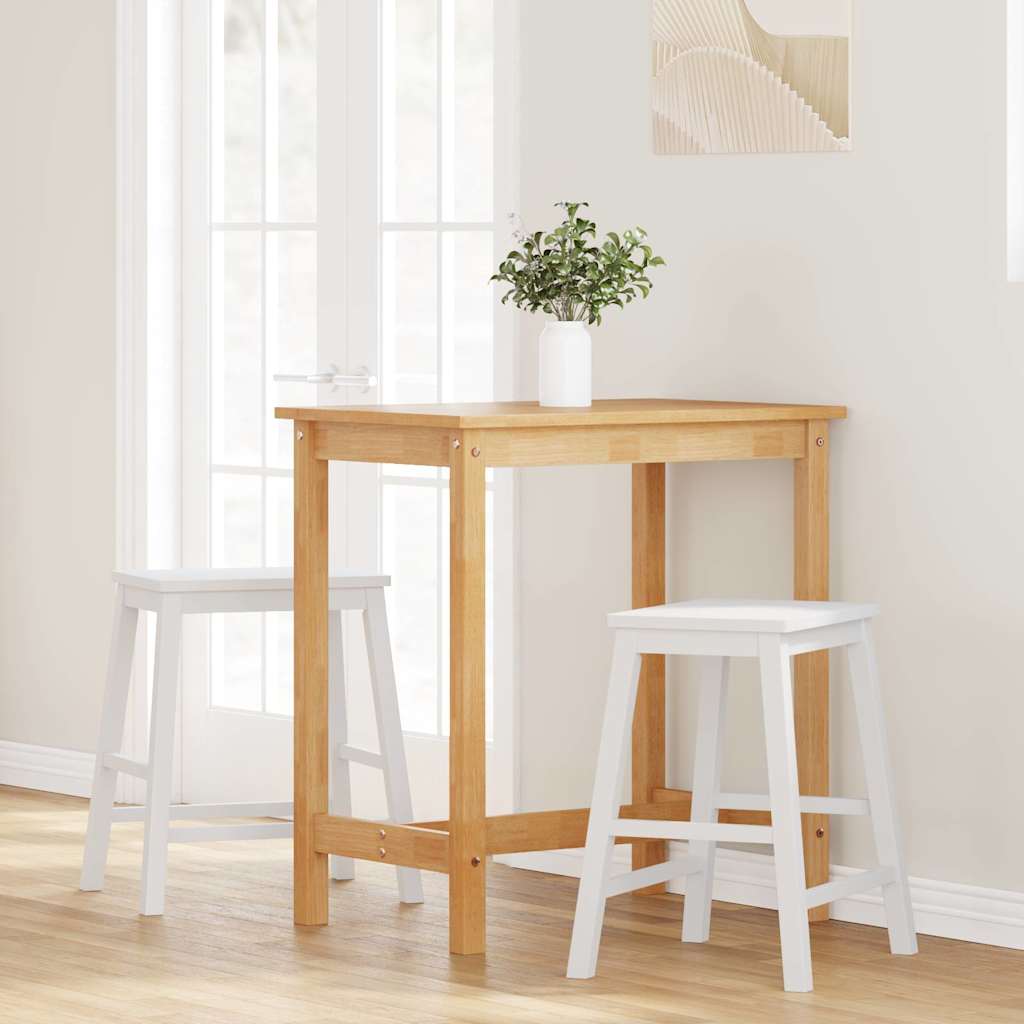 Barstühle mit Kissen 2 Stk. Braun Massivholz Gummibaum
