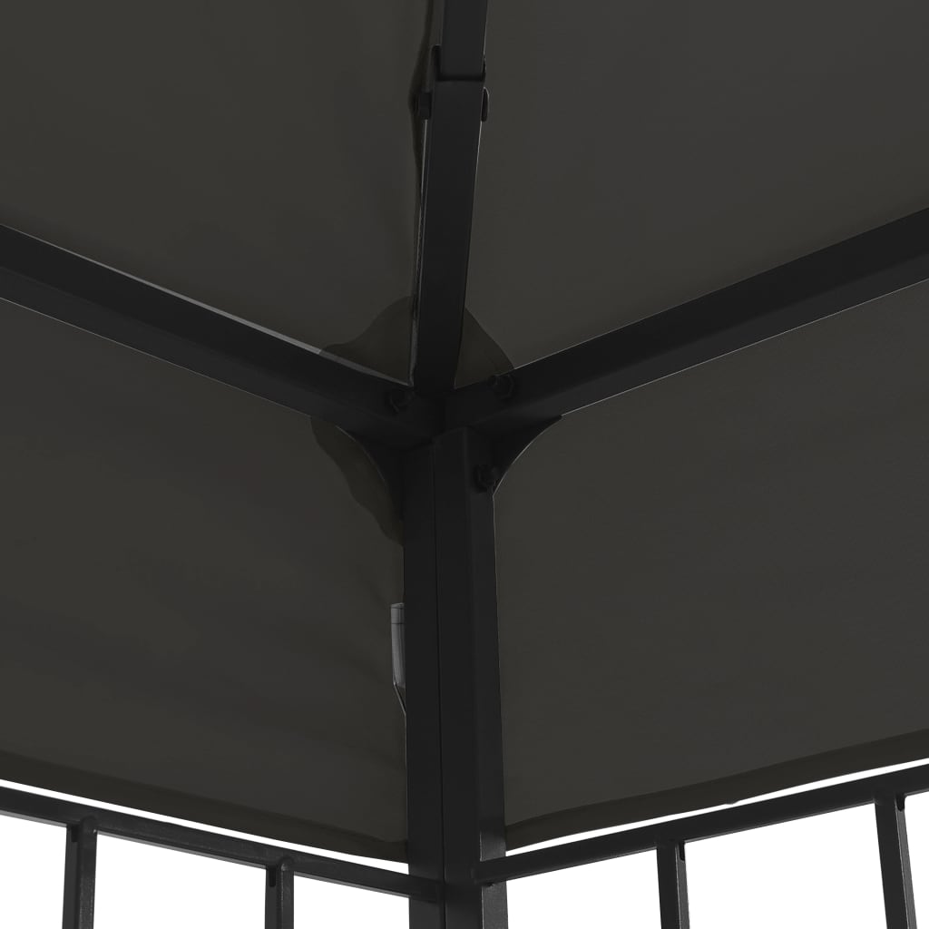 Pavillon mit LED-Lichterkette 3x3 m Taupe
