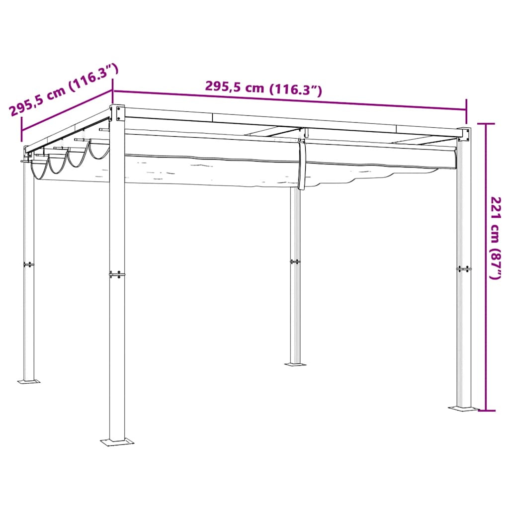 Pavillon mit Netzwände Creme 3x3 m Stahl