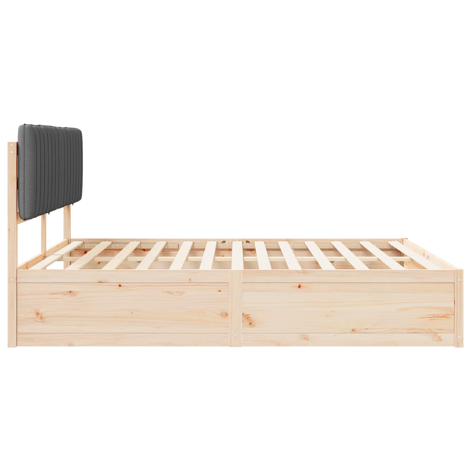 Bettgestell mit gepolstertem Kopfteil Hellgrau 200 x 200 cm